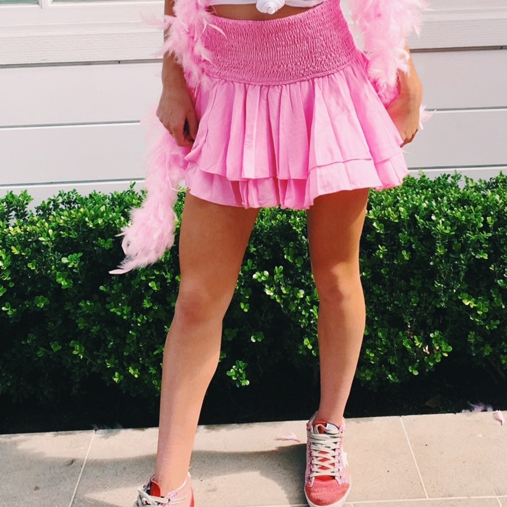 pink ruffle skirt